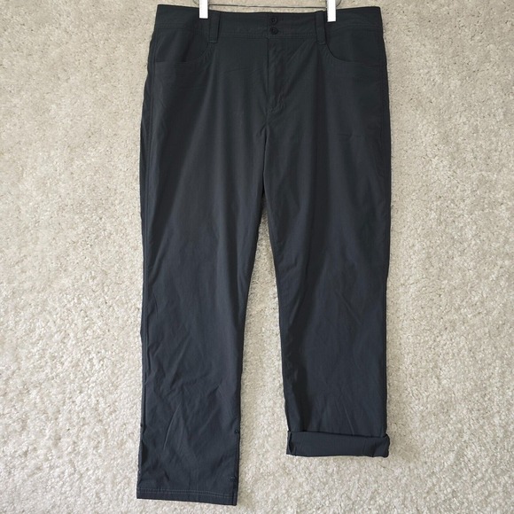 Eddie Bauer Travex Womens Nylon Hiking Pants Size 14 Gray Roll Cuff Outdoor Tech - Picture 1 of 14